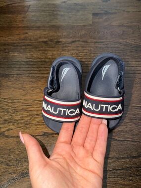 Nautica Kids Navy, Red & White Slide Sandals
